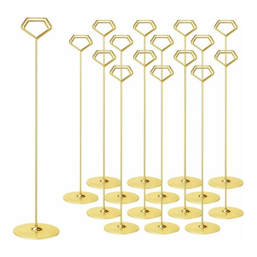 12 Table Number Holders – Gold
