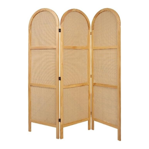 3-Panel Rattan Screen Divider