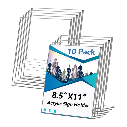 8.5×11 Acrylic Sign Holders – Clear