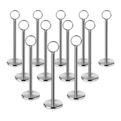 8 Table Number Holders – Silver