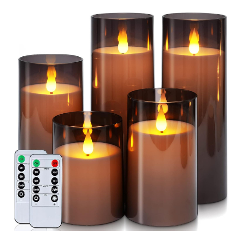 Black LED Pillar Candles