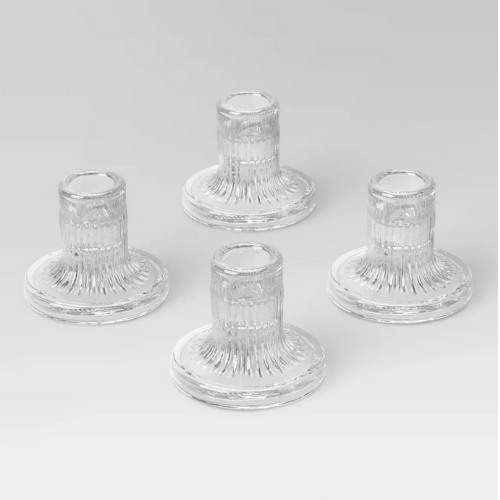 Clear Taper Candle Holders