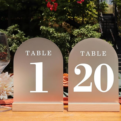 Frosted White Table Numbers 1-20