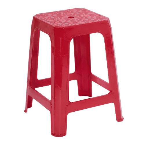 Plastic High Stool (Burgundy)
