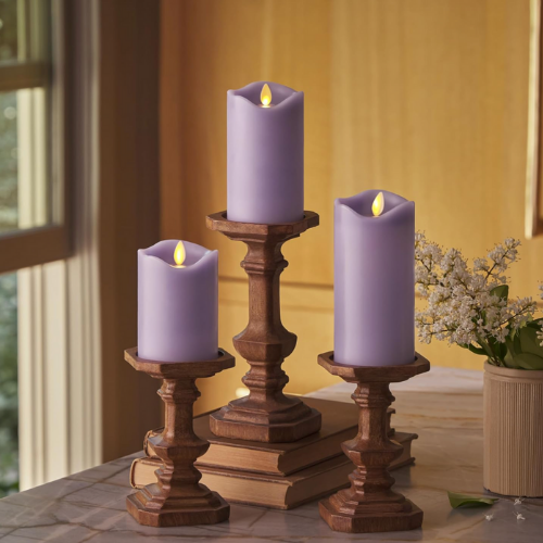 Purple LED Pillar Candles