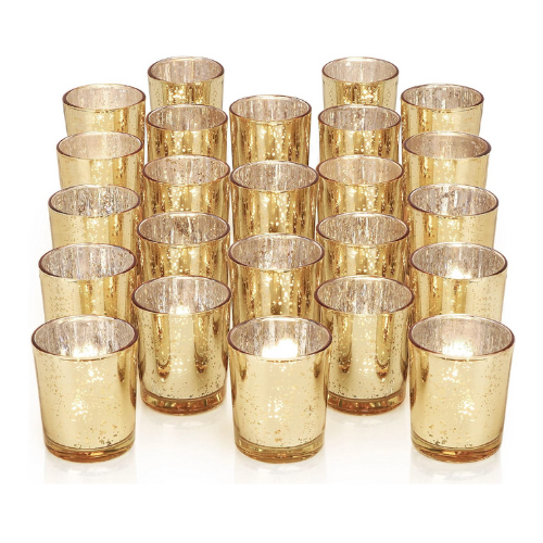 Round Gold Candle Votives