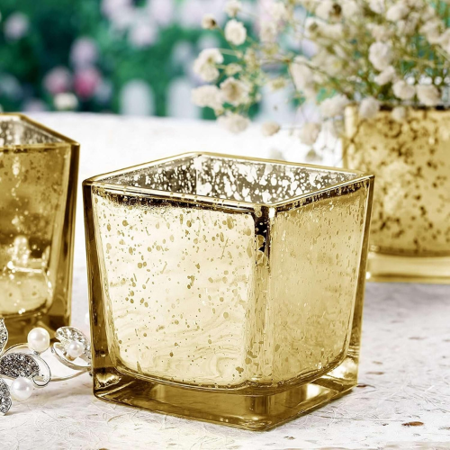 Square Gold Candle Votives